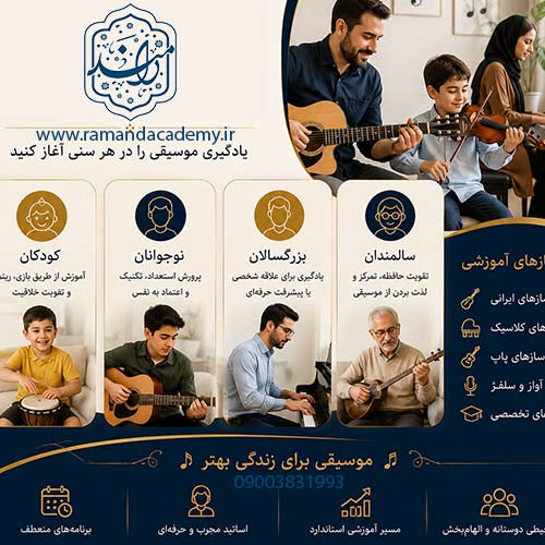 هزینه آموزش موسیقی در آکادمی رامند